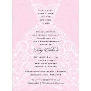    Filigree Dress Pink Bridal Shower Invitation