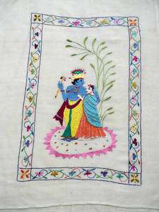 Chamba Rumal Embroidery Radha Krishna on Cotton CEP02  