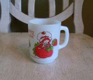Vintage AH Strawberry Shortcake Milk Glass Mug USA 1980  