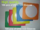 100 paper sleeve flap clear window case for cd dvd