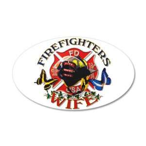  22x14 Oval Wall Vinyl Sticker Firefighters Fire Fighters 