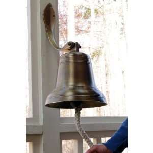  10 Inch Antiqued Brass Ridged Bell   18 pounds: Everything 