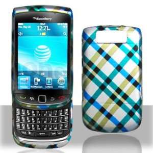  Blackberry Torch 9800 9810 Blue Plaid Case Cover Protector 