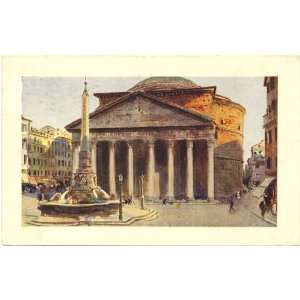  1920s Vintage Postcard The Pantheon Rome Italy Everything 