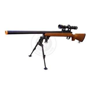 Bolt Action VSR 10 Airsoft Sniper Rifle   Wood   Scope and Bipod 