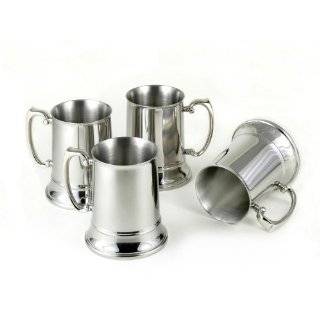 Large Stainless Steel Beer Mug Set   Fine Stainless Steel Barware 
