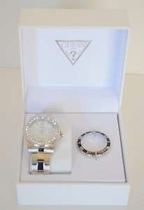 NEW AUTHENTIC GUESS LADY Silver Crystal WATCH U12614L1 with receipt 