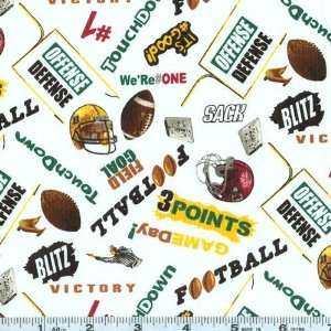  45 Wide Football Game Day Action Fabric By The Yard 