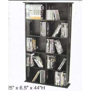  Black finish wood CD / DVD Media storage rack: Home 