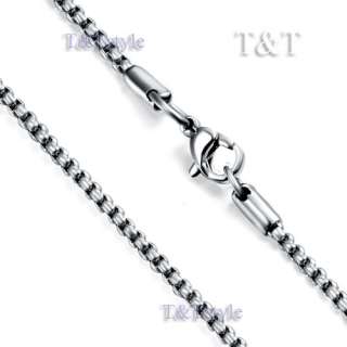 2mm 316L Stainless Steel Round Box Chain Necklace (C39)  