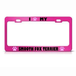  Smooth Fox Terrier Paw Love Pet Dog Metal license plate 