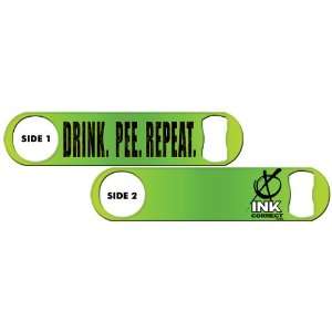  Killer Inked Bottle Opener: Drink Pee Repeat   Neon Green 