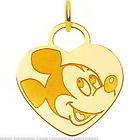 14K Gold Mickey Mouse Heart Charm Disney Jewelry