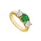   Emerald and Diamond Engagement Ring : 14K Yellow Gold   2.00 CT TGW