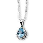 goldia Sterling Silver & 14k Gold Sky Blue Topaz & Diamond Necklace