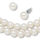 PalmBeach Jewelry Sim. Pearl Necklace & Earring Set