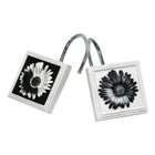 Allure Home Creations Exposed Floral Resin Shower Hooks, Black/White