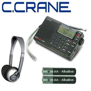 Crane SWP AM/FM Shortwave Pocket Radio Kit With Headphones and AA 