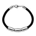   Pattern Design Beads   Full Grain Leather Cord Bracelet   8 1/2 Long