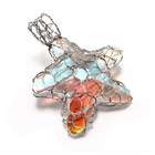   18674 Swarovski Crystal Starfish Designed 925 Sterling Silver Necklace