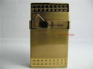 RAYTHOR Cigarette Windproof Lighter NIB Gold LFm5  