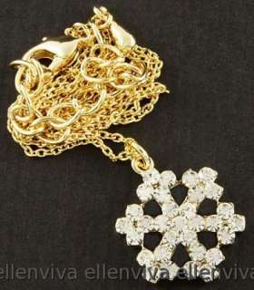 Lovely Bling Snowflake Xmas Gift Necklace New #ne440gd  