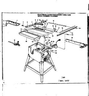 CRAFTSMAN Craftsman 12 inch motorized table saw Unit Parts  Model 