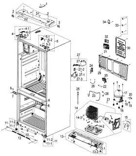 SAMSUNG Refrigerator Refrigerator Parts  Model RF268ACPN/XAA 