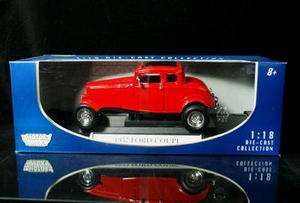 1932 Ford 5 Window Coupe MOTORMAX Diecast 118 Scale   Red  