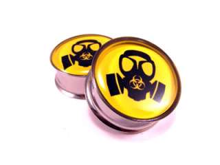 Pair of Gas Mask Plugs gauges Choose Size new  