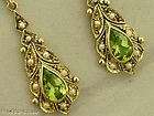 Victorian 9ct Solid Gold NATURAL Peridot Pearl Earrings