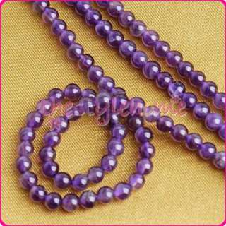 Strands 15.5 4mm Amethyst Round Gemstone Loose Beads  