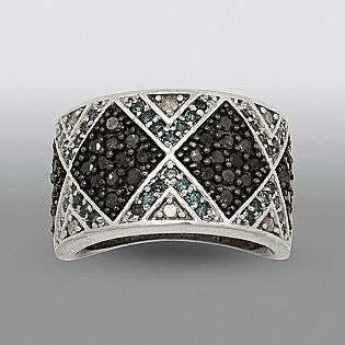   White Diamond Band Ring in Sterling Silver  Jewelry Diamonds Rings