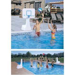   Swimming Pool Basketball Hoop and Volleyball Combo Set 