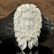   Style Flower Goddess White Buffalo Bone Pendant Carved in Bali  