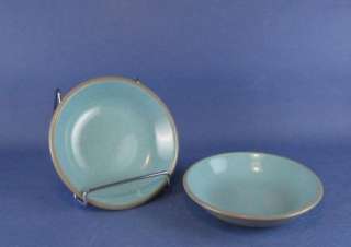 Vintage Harkerware Stone Blue Mist 2 Fruit Dessert Bowl  