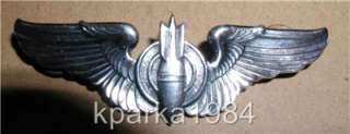 WW2 ERA US ARMY AIR CORP BOMBARDIER WINGS   3 STERLING   CLUTCH BACK 