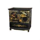 Oriental Furniture Black Crackle Empress lacquer Jewelry Box