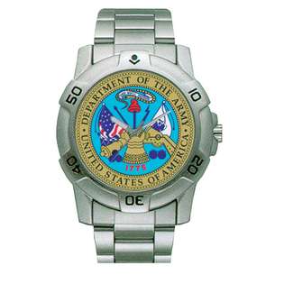 Outdoor Stainless Steel Military US Army Logo Watch   Water Resistant 