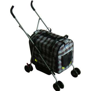   In 1 Red Plaid Pet Dog Stroller/Carrier/House/Car Seat at 