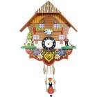 black forest clock with swinging girl and chimes or cuckoo