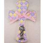EE 6 Girl Quilted Hanging Wall Cross SP Baptism Gift New Engraving 