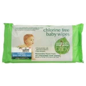   Seventh Generation   Unscented Baby Wipes, Travel Pack, 36 wipes Baby