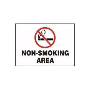  NON SMOKING AREA (W/GRAPHIC) 10 x 14 Adhesive Vinyl Sign 