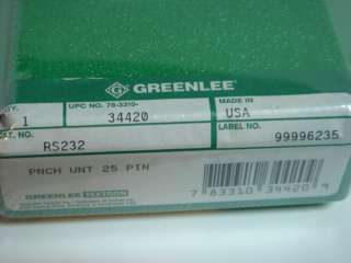 Greenlee RS232 Electronic Connector Panel Punch, 25 Pin 783310344209 