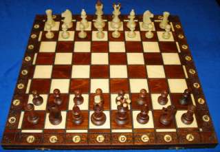 Consul Chess Set   Brown   19 Folding Board   3 3/4 King  