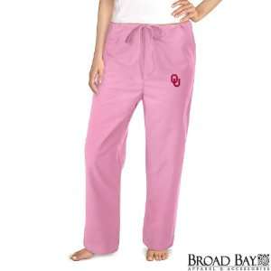  of Oklahoma Pink Scrubs Pants DRAWSTRING BOTTOMS OU Logo For HER 
