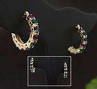 Joan Rivers brass hoop earrings  