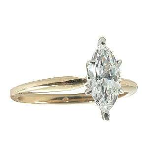 10kt Gold Marquise Cubic Zirconia Solitaire Ring  Jewelry Rings Cubic 