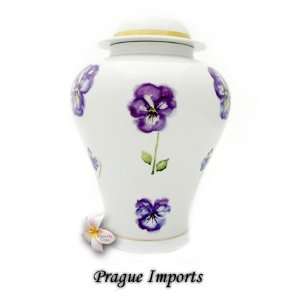  Pansy Flower Porcelain Cremation Urn: Home & Kitchen